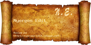 Nyerges Edit névjegykártya